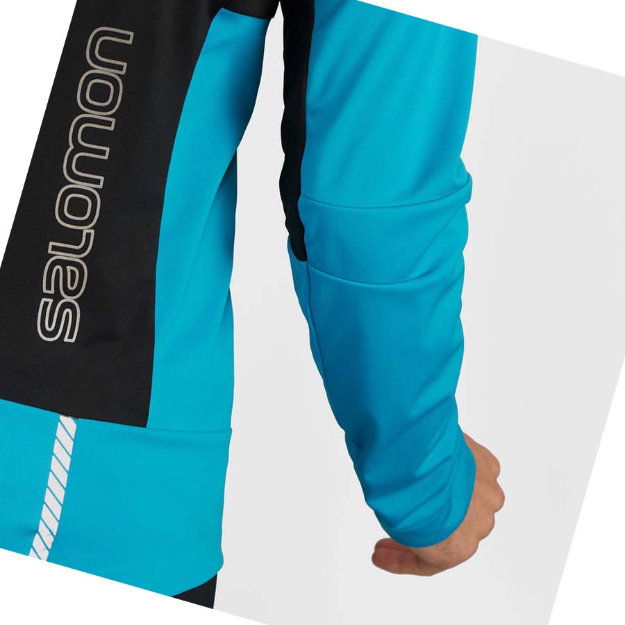 Salomon GORE-TEX INFINIUM™ WINDSTOPPER® PRO Kabát Férfi Fekete | HU 2365BEX